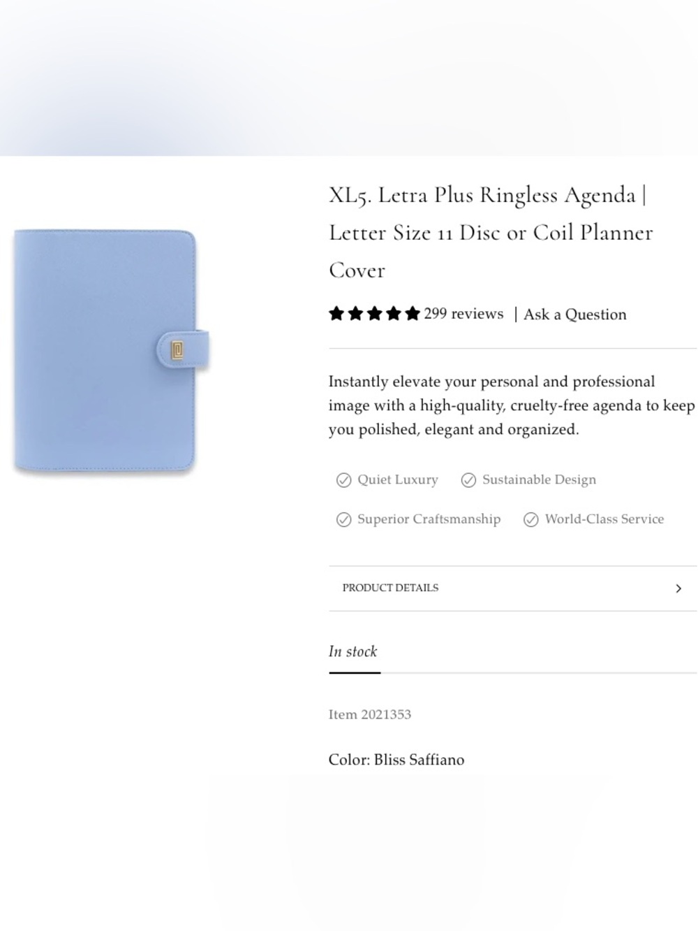 Noria Bliss Blue Letra Plus Ringless Leather